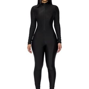 Forplay Women's Mock Neck Jumpsuit Adult Costume, black, XS/S