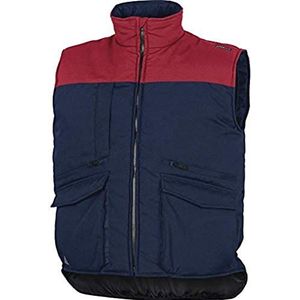 Delta Plus vest met meerdere zakken van polyester-katoen, XL, Marineblau-Rot, 20