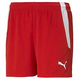 PUMA Teamliga Shorts voor dames, Puma Rood-puma Wit, M