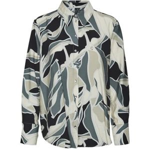 VMBELINE BEA LS Long Shirt WVN GA, Zwart/Aop: bea, S