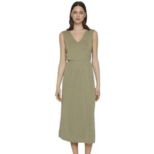 VIMODALA V-hals S/L MIDI Dress - NOOS, oil green, S