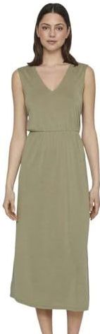 VIMODALA V-hals S/L MIDI Dress - NOOS, oil green, S
