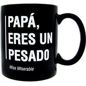 Miss Miserable Papa, Du bist ein zware ontbijtbeker voor Vaderdag, keramiek, zwart met witte letters