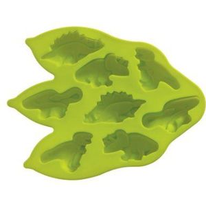 Premier Housewares siliconen bakvormen in dinosaurevorm, anti-aanbakwerking, 8-delige set, limoengroen, groen, groen, 21 x 28 x 4