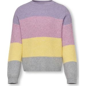 KIDS ONLY Kogsandy L/S Stripe Pullover KNT Noos Gebreide trui voor meisjes, Viola/Stripes:aardbei Moon/Pineapple Slice/Lgm, 110/116 cm