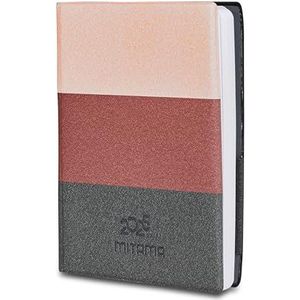 Mitama Dagplanner, spiraalbinding, warme tinten, maandplanner, 12 maanden van januari tot december 2025, 316 pagina's + 68 pagina's met extra inhoud, 15 x 21 cm, softcover