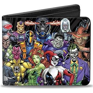 Buckle-Down Heren Bifold Wallet DC Villains reisaccessoires bi-fold-portemonnee, meerkleurig, 10,1 cm x 8,89 cm, multicolor