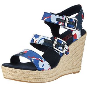 Tommy Hilfiger Dames L1385una 3d2 plateausandalen, Meerkleurig denim Floral 901, 42 EU