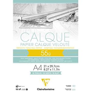 Clairefontaine Tracing Paper Pad, 50/55 g, A4, 50 Vellen