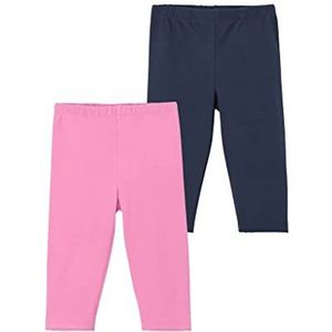 s.Oliver Capri leggings voor meisjes, dubbelpak, Blauw | Roze 4419, 134 cm