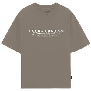 JACK & JONES Jcopoint Branding Tee Ss Crew Neck FST, Desert Taupe, M