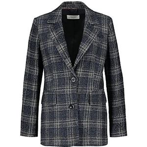 Gerry Weber Dames 830042-31345 Blazer met lange mouwen, blauw geruit, 40