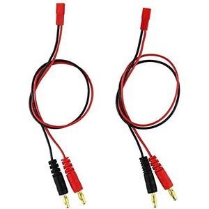 YUNIQUE GREEN-CLEAN-POWER - Zachte Siliconen Oplaadkabel 20AWG 2 Stuks | JST en Bananenstekkers 4.0mm | Lengte 30cm voor Modelbouw, RC Helikopters, Auto Stereo, Plastic