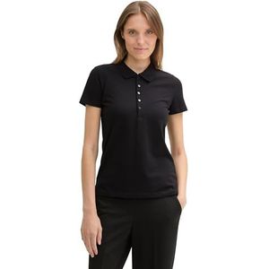 TOM TAILOR - Shirt - Zwart - Slanke Pasvorm - Kwartmouw