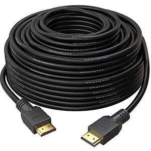 30M HDMI-kabel v1.4 van True HQ™ | Hoge snelheid lange kabel met Ethernet ARC 3D | Full HD 1080P PS4 Xbox One Sky HD TV Laptop PC-monitor CCTV | Zwart en verguld