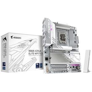 GIGABYTE B860 AORUS ELITE WIFI7 ICE-moederbord - Intel Core Ultra-serie CPU's, 14+1+2+1 fasen VRM, tot 9200MHz DDR5, 1xPCIe 5.0 + 2xPCIe 4.0 M.2, 2.5GbE LAN, WIFI 7, USB 4