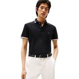 Tommy Hilfiger Heren Manchet Interest Slim FIT Polo MW0MW40308 S/S Polo, Zwart, S, Zwart (zwart), S