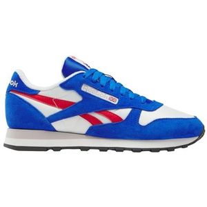 Reebok Classic Leather uniseks-volwassene Sneaker,Chalk Optimum Blue Vector Red,34 EU