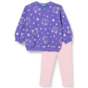 United Colors of Benetton Jumpsuit voor meisjes en meisjes, Paars 83A, 12 Maanden