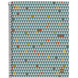 Miquelrius notitieboek, 100% gerecycled, spiraalbinding, microgeperforeerd, A4, karton, 120 vellen met 4 gekleurde strepen, 7 mm gelinieerd, ecotriangle