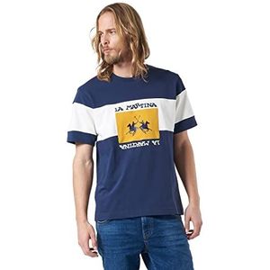 La Martina - Printed cotton T-shirt, Navy, Man, M