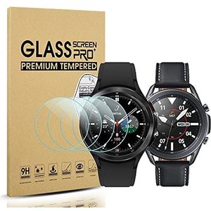 Diruite 4 Stuks voor Samsung Galaxy Watch 4 Classic 46mm/Galaxy Watch 3 45mm Glas Screen Protector(Diameter 34.5mm),HD Gehard Glas Beschermfolie voor Samsung Galaxy Watch 3 45mm Smartwatch
