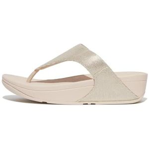 Fitflop Dames LULU Glitz-Canvas teenpost sandalen, Platino, 5.5 UK, Platino, 38.5 EU