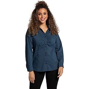 Ulla Popken Damesblouse in grote maten, blauw (diepzeeblauw 75002778), 42