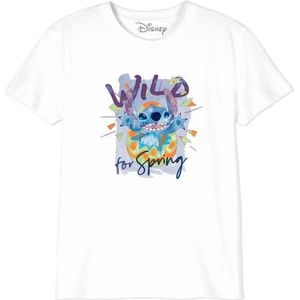 Disney Wild for Spring Stitch BODLILOTS013 T-shirt voor jongens, wit, maat 06 jaar, Wit, 6 Jaren