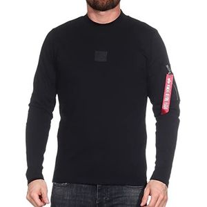 ALPHA INDUSTRIES Label LS HC T-shirt voor heren, 03-zwart, XL