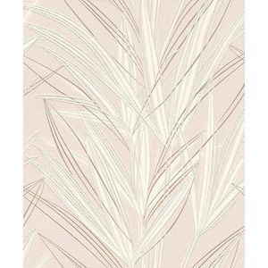 Rasch Behang 654028 - Licht vliesbehang met planten en grassen in roze uit de collectie Welcome Home