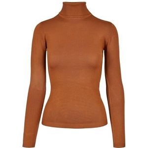 Urban Classics Dames Basic Turtleneck Sweater Sweatshirts, toffee, 3XL