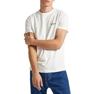 Pepe Jeans Heren Chase T-shirt, Beige (Krijt Wit), S