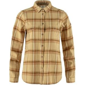 FJALLRAVEN 86999-196-232 Övik Heavy Flannel Shirt W T-Shirt Dames Dune Beige-Buckwheat Brown Maat S, Dune Beige Buckwheat Brown, S