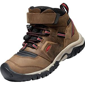 KEEN Unisex Kid's Ridge Flex Mid Waterdichte Wandelschoen, Bison Rood Tapijt, 28 EU