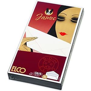 ELCO James Velin envelop DIN lang 100 g/m² gevoerd met rubber bekleed -watermerk 20 stuks wit