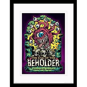 Dungeons and Dragons Print in Black Picture Frame Collector Edition (Beholder Design) Dungeons and Dragons Wall Art, 30cm x 40cm. Dungeons and Dragons Gifts - Officiële Merchandise