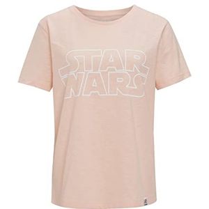 Recovered Star Wars Movie T-Shirt - Klassiek Logo - Lichtroze, Maat:, Meerkleurig, XXL