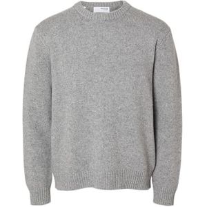 Selected Homme Gebreide trui voor heren, relaxed fit, lichtgrijs gem., XXL
