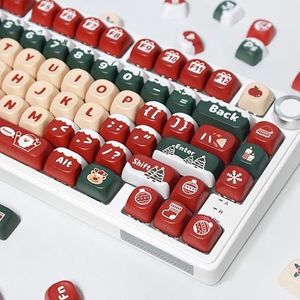 ILYCHEEGAMI PBT Kerst MOA XDA Leuke Ronde keycaps PBT keycap Set voor Meisje Kids Custom Toetsenbord voor Gateron Kailh Cherry Mx Schakelaars ISO ANSI Layout Mechanische Custom Keycaps