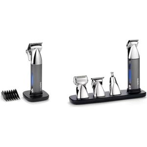 BaByliss MT996E Super-X Metal 15-in-1 Multitrimmer, USB oplaadstation, 5 uur draadloos & BaByliss E996E Super-X Metal Tondeuse, 180min draadloos, Verstelbare Hendel [0.8/1/1.2/1.5/2/2.6mm]