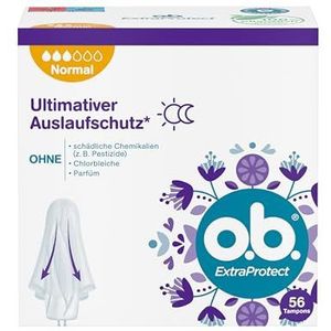 o.b. ExtraProtect - Tampons - Normaal - 56 Stuks - Dynamic Fit-technologie