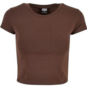 Urban Classics Dames Stretch Jersey Cropped Tee T-shirt voor dames, bruin, Bruin, 3XL EU