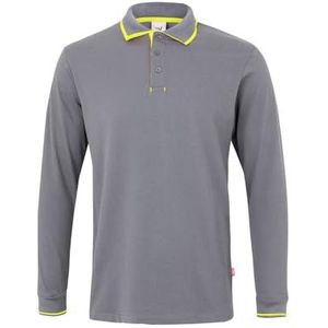 Velilla 105515 8/20 - grijs/AMA FLUOR XXL - poloshirt tweekleurig met lange mouwen grijs maat XXL