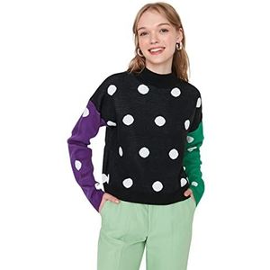 Trendyol Dames Regular Basic Staande kraag Knitwear Sweater, Zwart, S