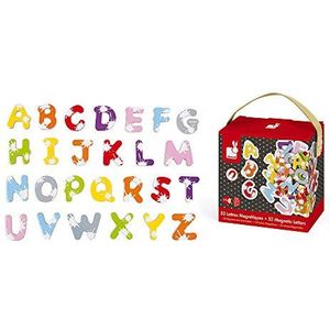 Janod - Set Of 52 Splash Magnetic Letters - Children's Board Accessory - Learning to Read and Write - from 3 Years Old, J09612