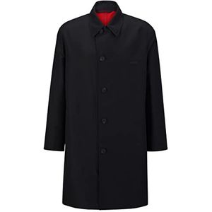 HUGO Munir2331 Waterafstotende Relaxed-Fit regenjas voor heren, met tonaal logo, zwart 1, XXL