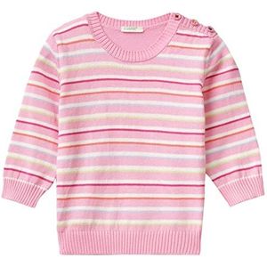 United Colors of Benetton Jersey G/C M/L 1098B100H trui, roze patroon 911, 68 meisjes, Roze gestreept 911, 68 cm