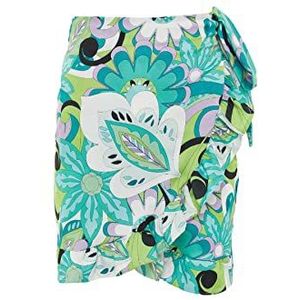 Trendyol Dames Mini Wrapover Geweven Rok,Groen-Multicolor,38, Groen-multicolor, 64