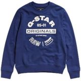 G-Star RAW Originals Logo GR sweatshirt, Blauw (Imperial Blue D16466-7809-1305), XS